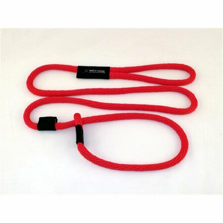 SOFT LINES Dog Slip Leash 0.5 In. Diameter By 8 Ft. - Red SO456382